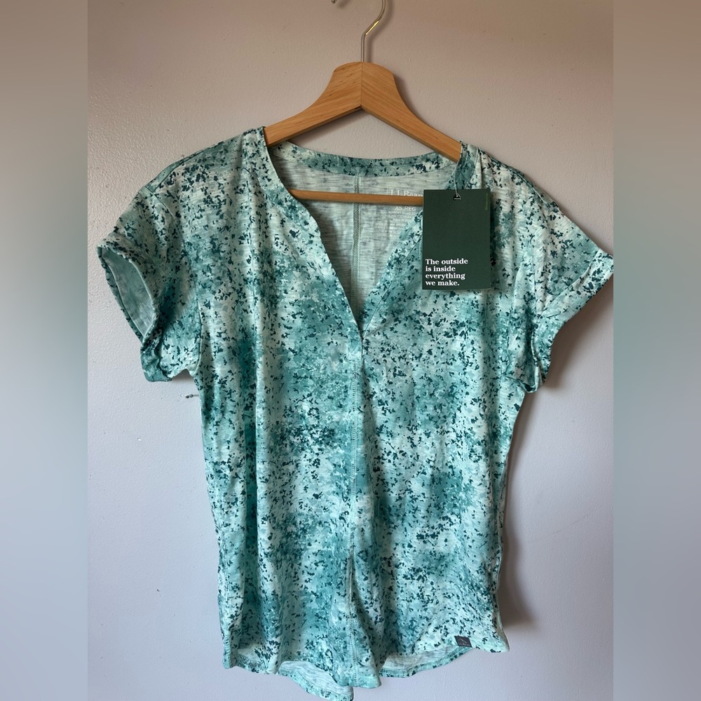 Women's Streamside Tee, Short-Sleeve Splitneck Print